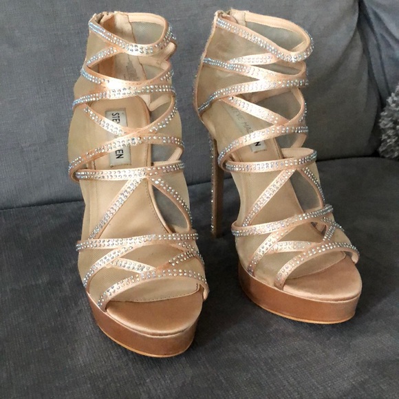 Steve Madden Nude Rhinestone Heels - Picture 7 of 7
